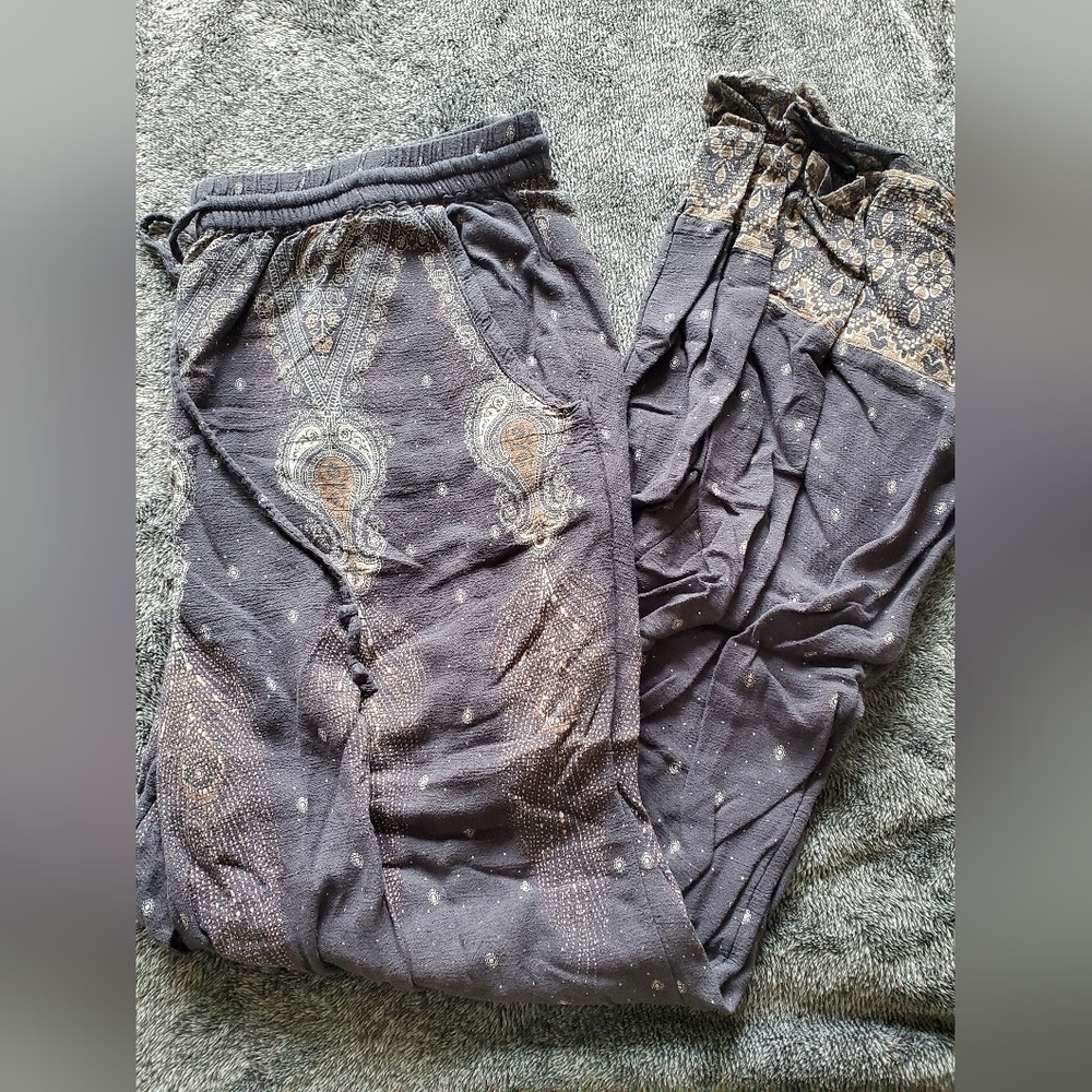 American eagle boho grey flare pants size small